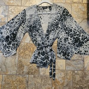 NEW LISTING: New York & COMPANY Gray Cheetah Top